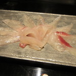 のぶ寿し - 肝をつけていただきます♪