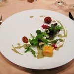 キュイジーヌ フランセーズ ラ・シャンス - セイコ蟹とベビーリーフ。