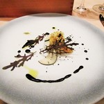 キュイジーヌ フランセーズ ラ・シャンス - 山椒香る越中バイとあおり烏賊。