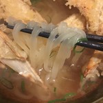 大地のうどん 東京馬場店 - きねうち麺を思わせる透明の麺