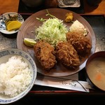 割烹 三友 - カキフライ3個定食