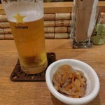 茶酒厨房 Okaki - ビールと本日のお通し