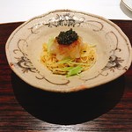 ★9カッペリーニ、生キャビア、白えび、きゅうり