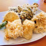 蕎麦切り わたなべ - 穴子と野菜天