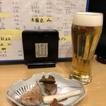 いな穂 - お通しと生ビール