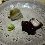 鮨 さいとう - 蒸し鮑と蛸の桜煮