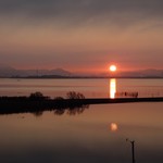 びわこ緑水亭 - 部屋からの日の出（12月）