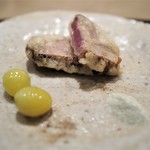 虎白 - 揚物　鴨藁燻し　銀杏