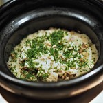 虎白 - 食事　穴子と牛蒡の炊き込みご飯