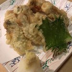 滝・海鮮亭 - 牡蠣の天ぷら