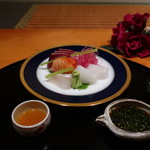 日本料理 幸庵 - 寒ブリ、赤貝、平目、アオリイカの刺身