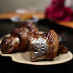 日本料理 幸庵 - 茄子と太刀魚の炙り