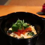 日本料理 幸庵 - お代わりのなめこ雑炊 とびこと刻み海苔添え