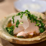 うを徳 - 2017.12 和歌山カワハギお造り 肝和えポン酢