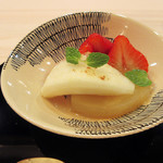 ぎをん 福志 - 10.デザート:あまおう/ラフランス/リンゴのコンポート