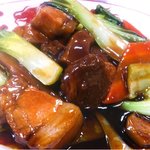 中国料理 浦東 - 豚の角煮と青梗菜の炒めものハーフ