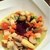 アシヤ・ゴメンヤ - 料理写真:野菜が食べたいとご無理を言ったら、美味しい野菜の旨味がしっかり出た煮込みを作っていただきました。真ん中の赤紫はビーツのピューレ。美味しかったです！