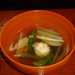 うかい鳥山 - 鶏つくねと春野菜汁