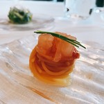 サーラ アマービレ - 前菜: 牡丹海老とフルーツトマトの冷たいカッペリーニ