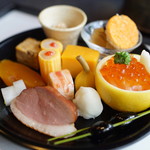 行楽庵 - 八寸取り分け（2017/12）