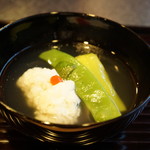 行楽庵 - 茄子と鱧のお椀（2017/8）