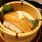 行楽庵 - 穴子の飯蒸し（2017/8）