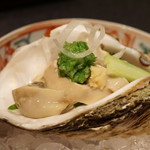 行楽庵 - 鳥取の岩牡蠣、土佐酢（2017/8）