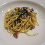 オステリア・オリエーラ - 29年12月　イノシシ、カーボロネロとわわ菜の白ワイン煮　タリオリーニ