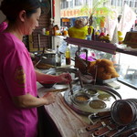 虎尾王家當歸鴨肉麵線 - 極細の麺線を湯がいて