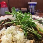 麺処ほん田 - 刻み玉ねぎ、水菜