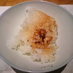 じどりや 穏座 - お食事 炊き立て御飯　一膳めはオコゲをそのままで・・・　