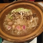 じどりや 穏座 - 淡海地鶏の鶏しゃぶ鍋　鶏もも肉と野菜