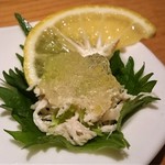 じどりや 穏座 - 前菜　淡海地鶏 雌のささみの酒蒸し