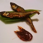 じどりや 穏座 - 酒肴　琵琶湖産 稚鮎と小海老の飴煮