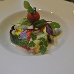 アキヒサ ハンダ - 野菜のテリーヌ　稚内のハーブを添えて