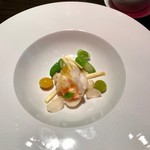 チャイナルーム - 殻むき海老と銀杏、百合根のあっさり塩炒め