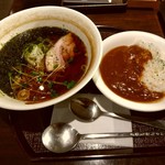 Wagyuu Senka Yakinikuya - 【2017.12.26(火)】牛骨醤油ラーメン定食(並盛)1,058円