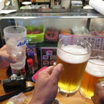 くつろぎ亭ひこべえ  - 2017年12月　三人で乾杯！