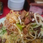 菜苑 - 純レバ丼￥1100混ぜ混ぜして放り込みましょ〜❤