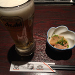 Sandaime Amimoto Uosensuisan - 生ビールとお通し