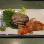居酒屋やまに - 北海赤貝９００円。歯応えよろしいですが、さすがに醤油をつけないと戴けませんでした。