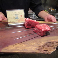 神戸牛炉窯焼ステーキ 雪月風花 北野坂 - 注文したお肉を確認