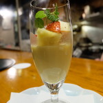 炭焼き かどた/お料理すゞ㐂 - デザートのオレンジババロア