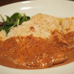 レストラン大宮 - 鶏の蒸し焼き粒マスタードソース