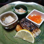 新日本料理 神也 - ふぐの煮こごり、さわら、白身南蛮、いくら