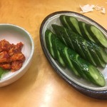 えらぶ - チンジャ,キュウリぬか漬け