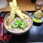 手打ちうどんますや - とり天カレー＆オニギリ