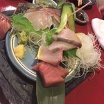 海鮮酒場 魚波 - 171202土　東京　魚波　刺身盛り合わせ（中）