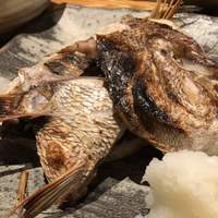 魚匠 銀平 道頓堀店 - ランチ 焼魚定食 鯛のアラの塩焼き