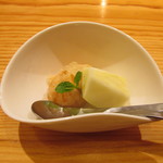 玄斎 - りんごと干し柿のシャーベット 青りんご